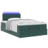 Estructura cama otomana colchón terciopelo verde