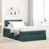 Estructura cama otomana colchón terciopelo verde