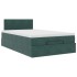 Estructura cama otomana colchón terciopelo verde