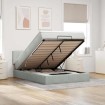 Estructura cama otomana colchón terciopelo gris claro 140x190cm