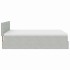 Estructura cama otomana colchón terciopelo gris claro