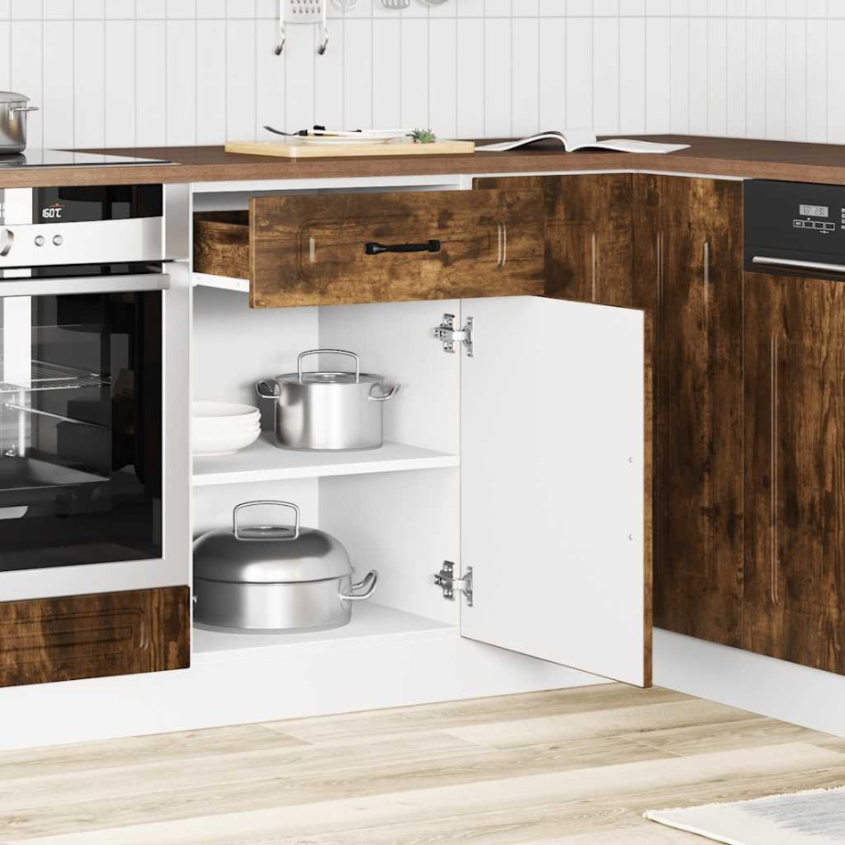 Mueble bajo de cocina Kalmar madera ingeniería de roble