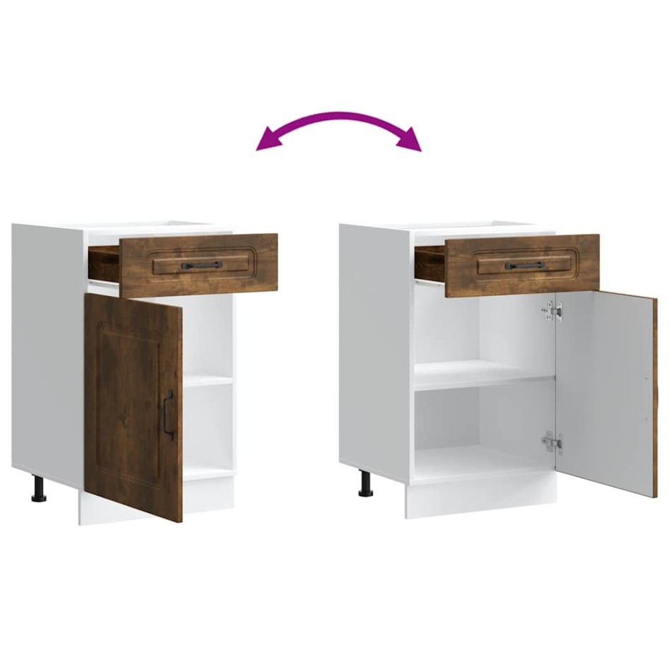 Mueble bajo de cocina Kalmar madera ingeniería de roble