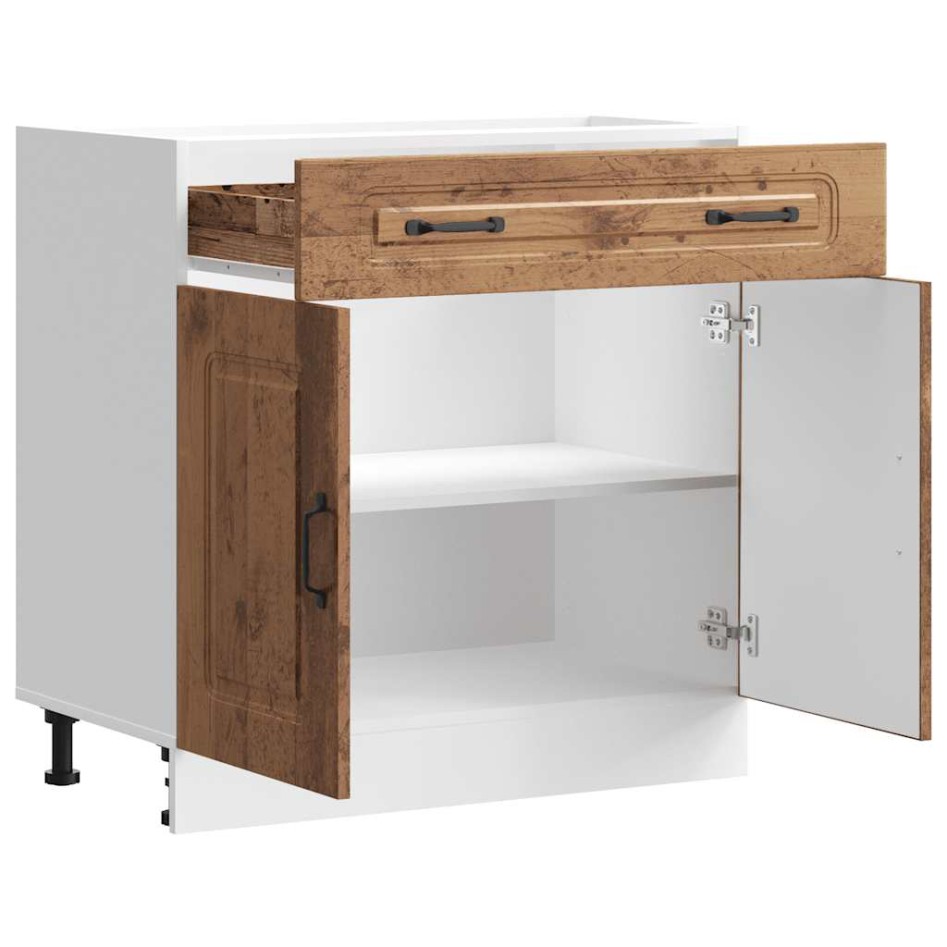 Mueble bajo de cocina Kalmar de madera antigua de