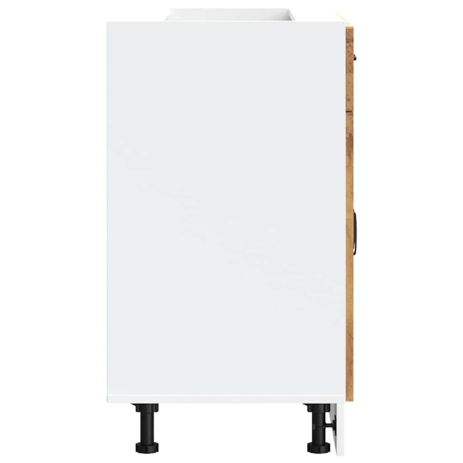 Mueble bajo de cocina Kalmar de madera antigua de