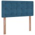 Estructura de cama otomana con colchón terciopelo azul