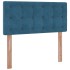 Estructura de cama otomana colchón terciopelo azul