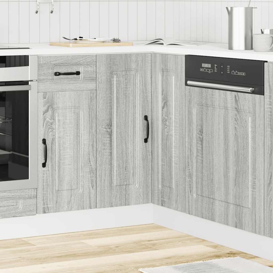 Mueble de cocina esquina Kalmar gris sonoma madera