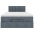 Estructura cama otomana colchón terciopelo gris