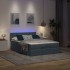 Estructura cama otomana colchón terciopelo gris