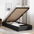 Estructura de cama otomana sin colchón negro 90x190