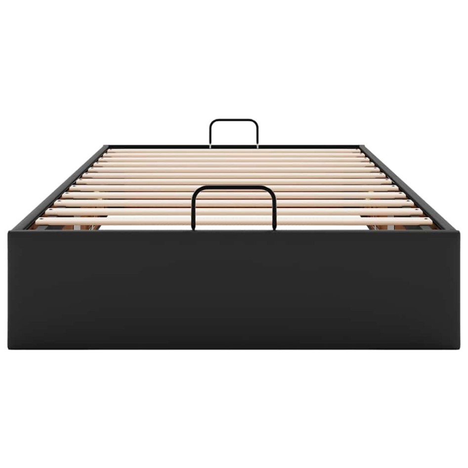 Estructura de cama otomana sin colchón negro 90x190