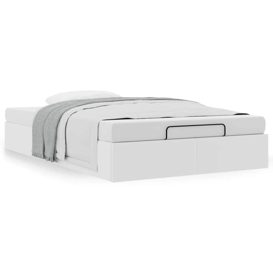 Estructura de cama otomana sin colchón blanco