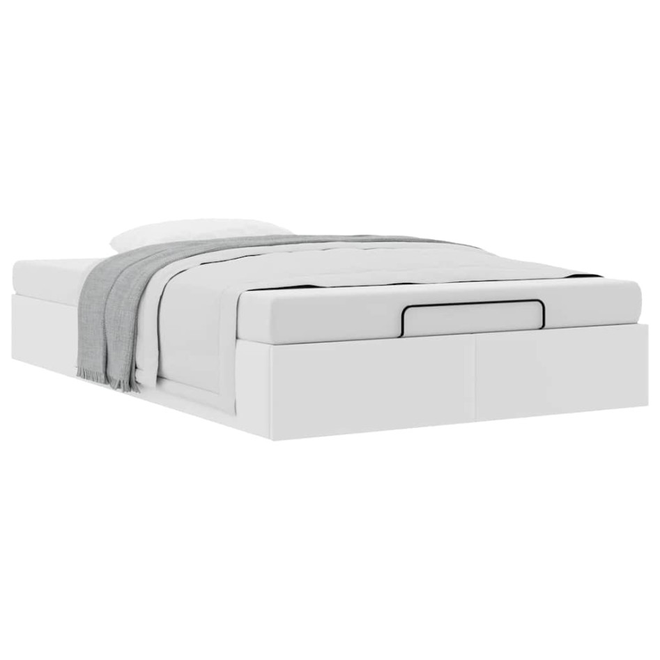 Estructura de cama otomana sin colchón blanco
