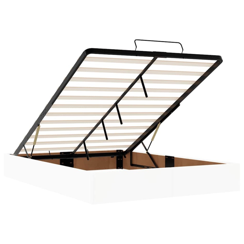 Estructura de cama otomana sin colchón blanco