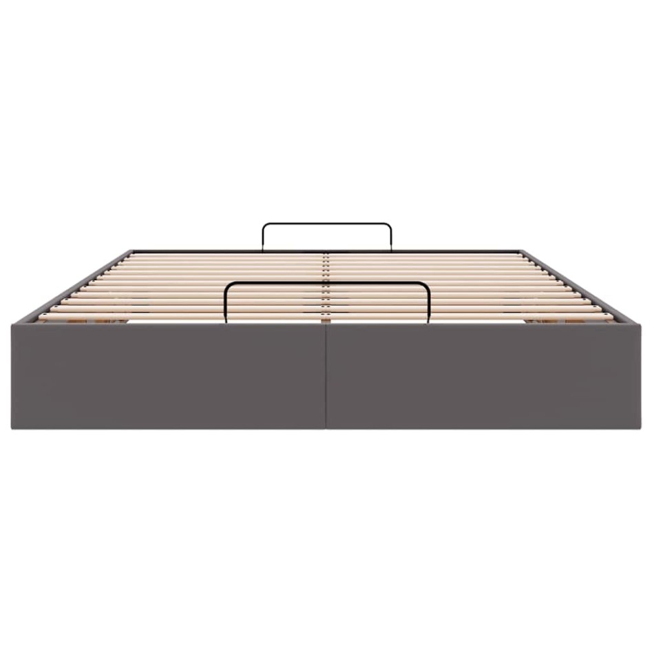 Estructura de cama otomana sin colchón gris 140x200