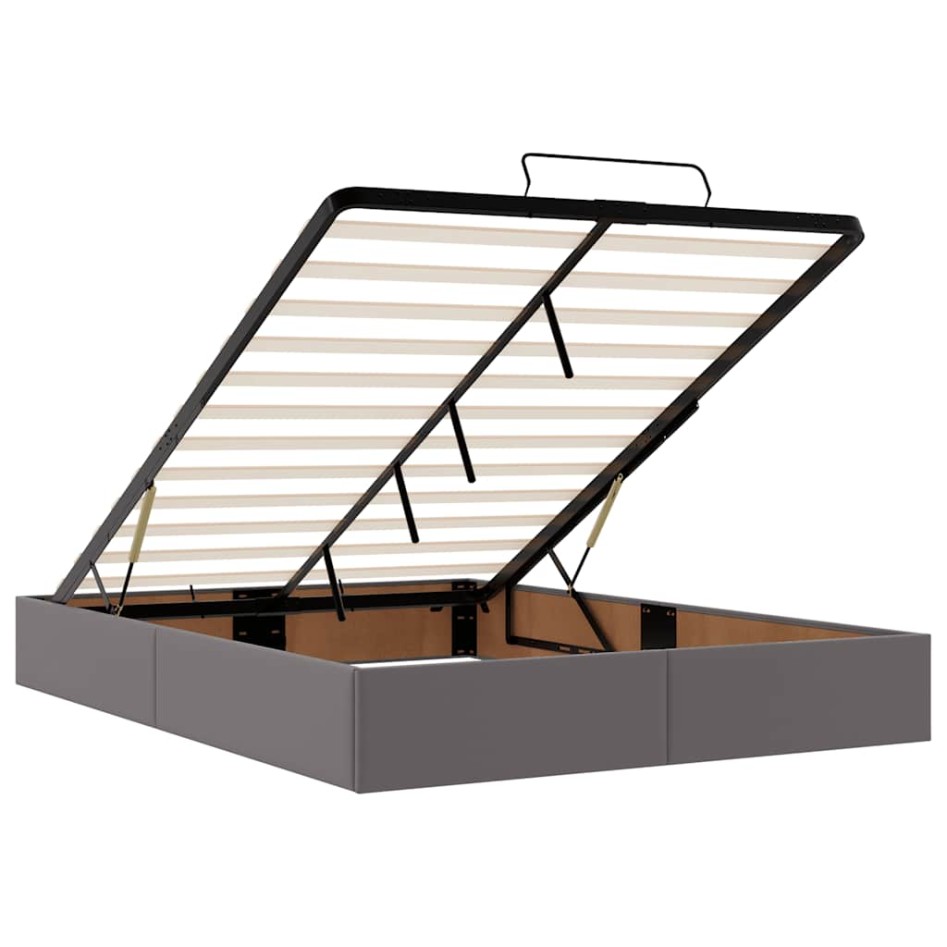 Estructura de cama otomana sin colchón gris 140x200