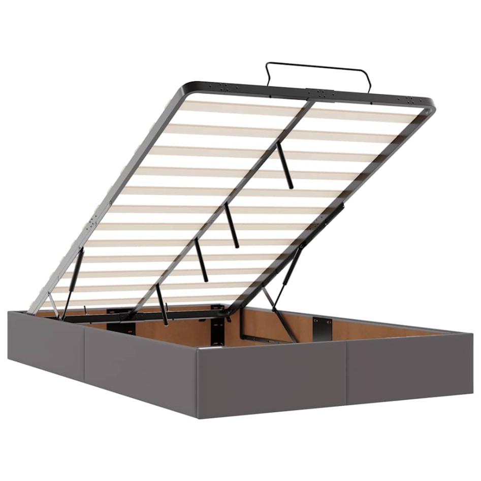 Estructura de cama otomana sin colchón gris 120x200