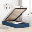 Estructura de cama otomana sin colchón tela azul 90x200 cm