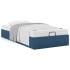 Estructura de cama otomana sin colchón tela azul 90x200
