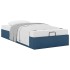 Estructura de cama otomana sin colchón tela azul 90x200