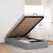 Estructura de cama otomana sin colchón tela gris claro 90x200cm