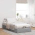 Estructura de cama otomana sin colchón tela gris claro