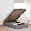 Estructura cama otomana sin colchón tela gris pardo 100x200cm