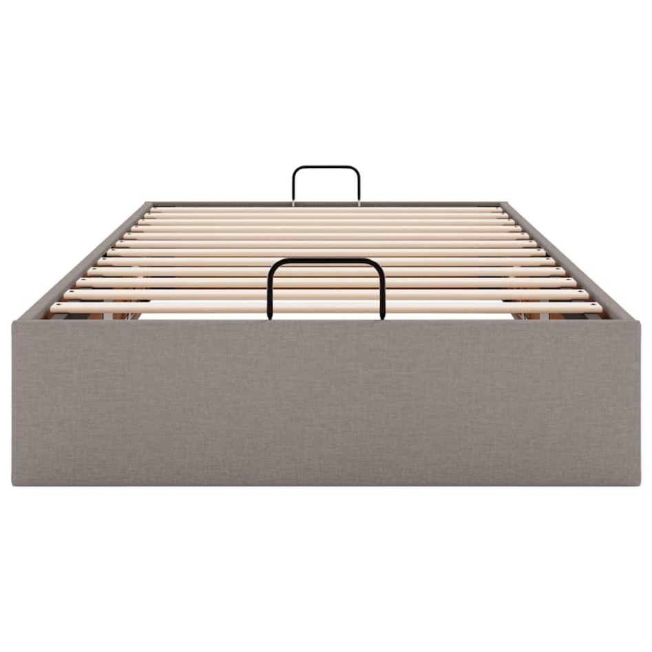 Estructura cama otomana sin colchón tela gris pardo