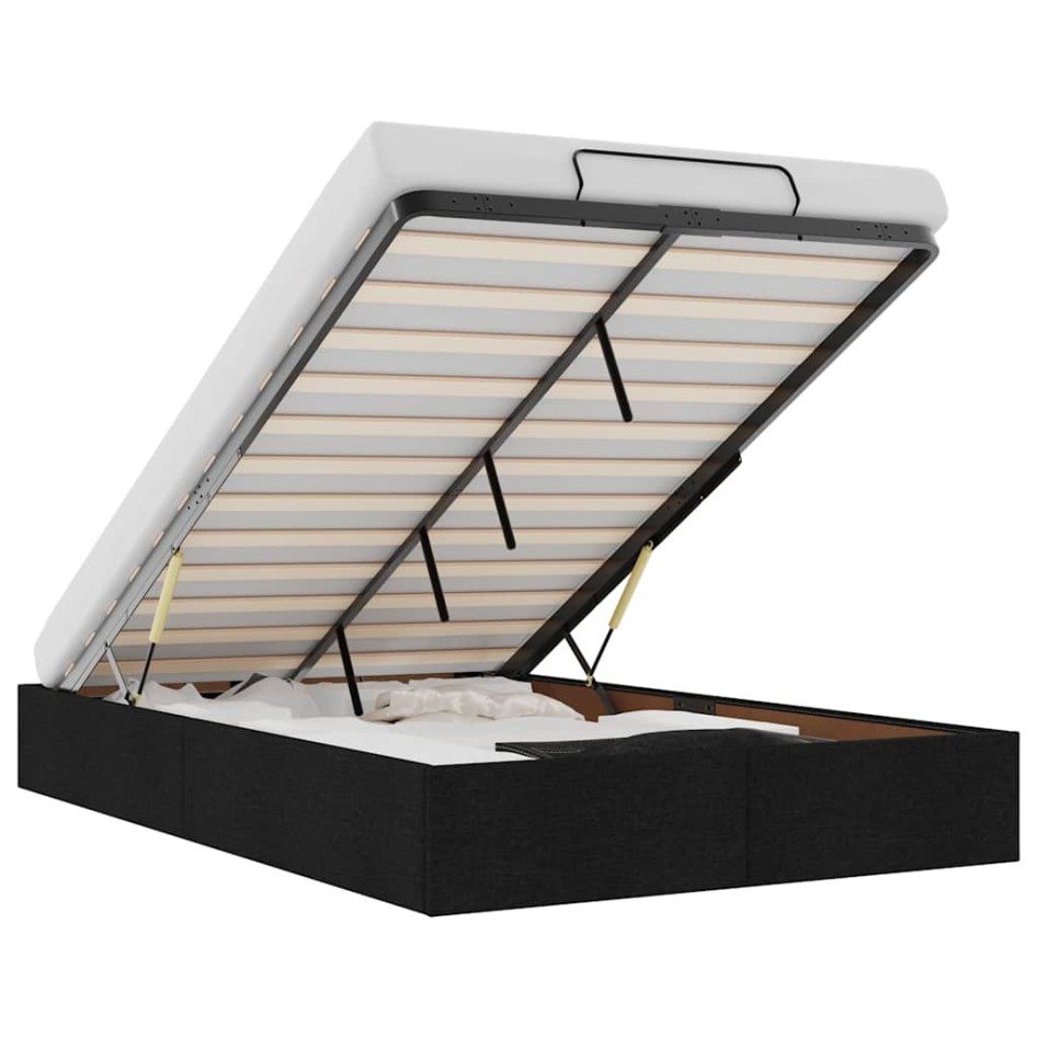 Estructura cama otomana sin colchón tela negro