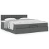 Estructura cama otomana colchón tela gris oscuro 160x200