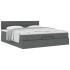 Estructura cama otomana colchón tela gris oscuro 160x200