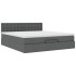 Estructura cama otomana colchón tela gris oscuro 160x200