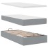 Estructura de cama otomana con colchón tela gris claro