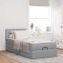 Cama otomana con colchón gris claro 90x200 cm