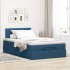 Cama otomana con colchón tela azul 120x200