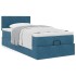 Estructura cama otomana colchón terciopelo azul