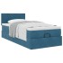 Estructura cama otomana colchón terciopelo azul