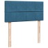 Estructura cama otomana colchón terciopelo azul