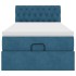 Estructura de cama otomana colchón terciopelo azul