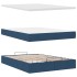 Estructura de cama otomana colchón tela azul pardo