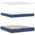 Estructura de cama otomana con colchón tela azul 160x200