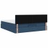 Estructura de cama otomana con colchón tela azul 160x200