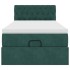 Estructura de cama otomana con colchón terciopelo verde