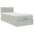 Estructura cama otomana colchón terciopelo gris claro