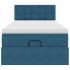 Estructura cama otomana colchón terciopelo azul