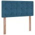 Estructura cama otomana colchón terciopelo azul