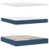 Estructura de cama otomana con colchón tela azul 160x200