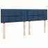 Estructura de cama otomana con colchón tela azul 160x200