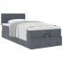 Estructura cama otomana colchón terciopelo gris